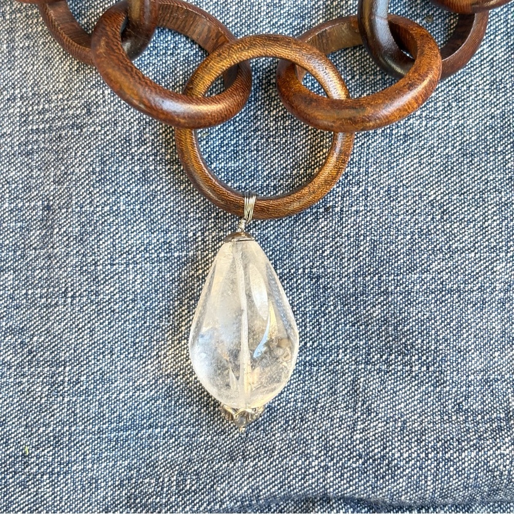 NWT Brighton CONNECTING LINKS Link Brown Wood Glass 22”Necklace MSRP $98 - Picture 2 of 4